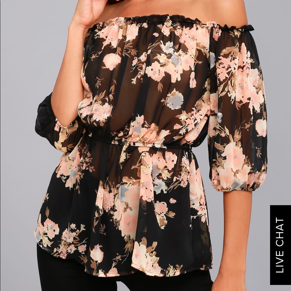 Floral It’s Worth Black Floral Top